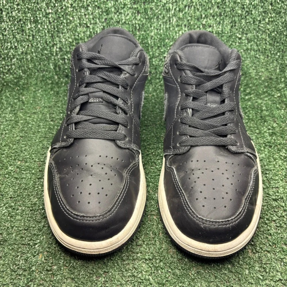 Nike Air Jordan 1 Low SE Black Elephant Print Leather Basketball Sneaker Mens 9